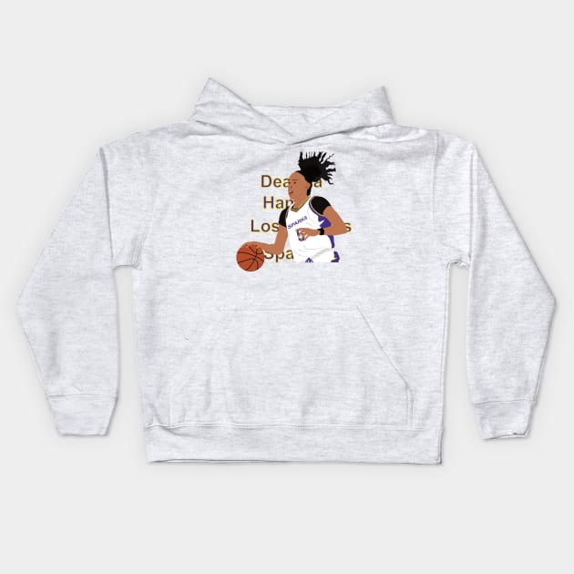 Dearica Hamby with the ball in hand Kids Hoodie by GiCapgraphics